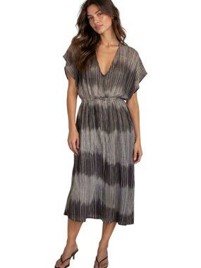 Corey Lynn Calter Gray white Midi Coverup Kaftan - Size XS